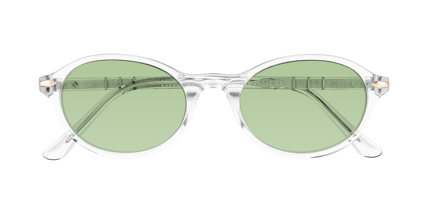 Folded Front of Sidriah in Clear with Medium Green Tinted Lenses