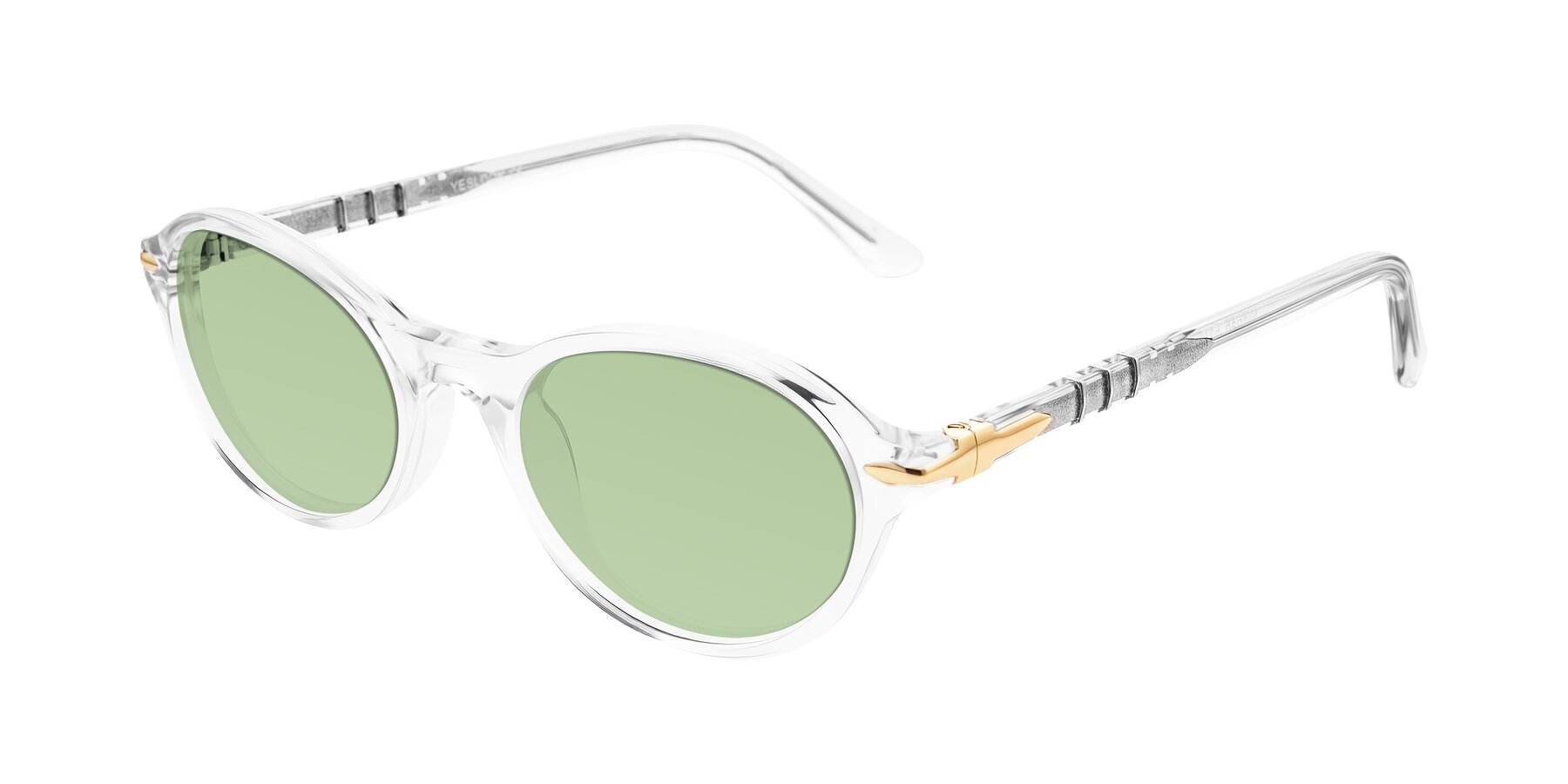 Angle of Sidriah in Clear with Medium Green Tinted Lenses
