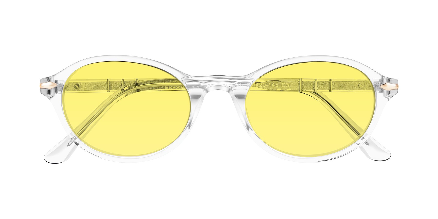 Folded Front of Sidriah in Clear with Medium Yellow Tinted Lenses