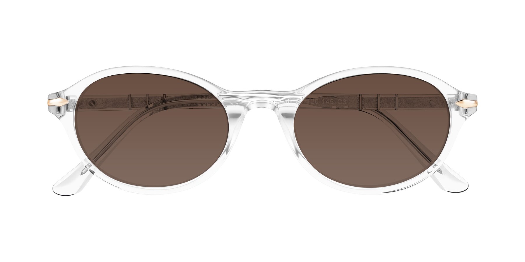 Folded Front of Sidriah in Clear with Brown Tinted Lenses