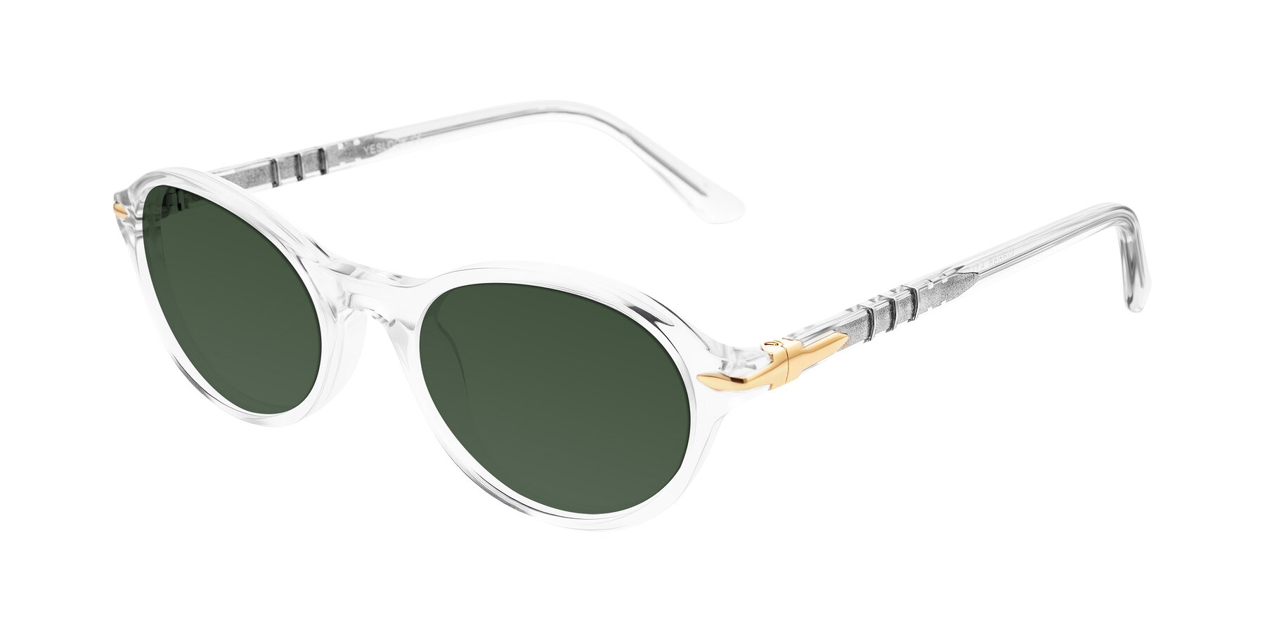 Angle of Sidriah in Clear with Green Tinted Lenses