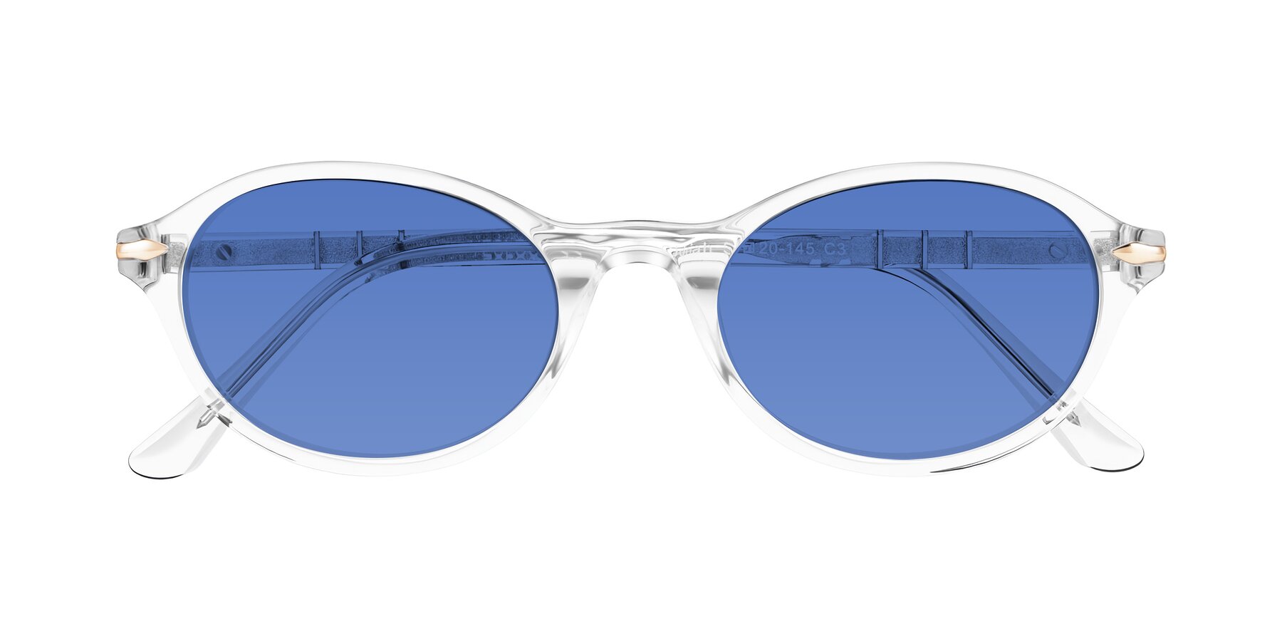 Folded Front of Sidriah in Clear with Blue Tinted Lenses