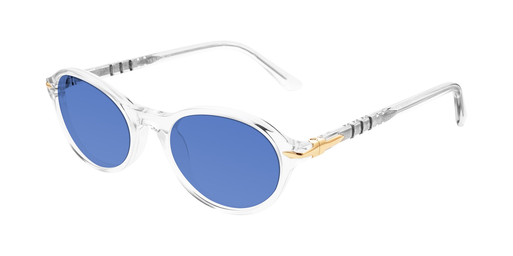 Angle of Sidriah in Clear with Blue Tinted Lenses