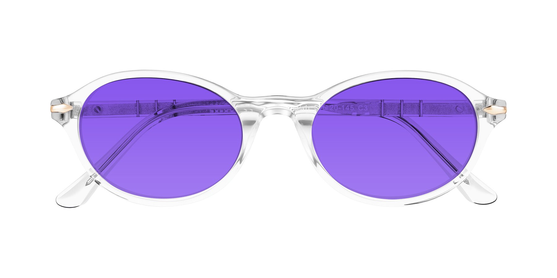 Folded Front of Sidriah in Clear with Purple Tinted Lenses