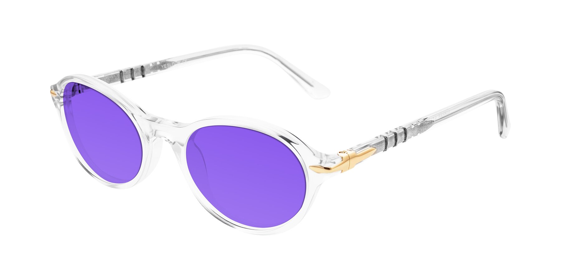 Angle of Sidriah in Clear with Purple Tinted Lenses