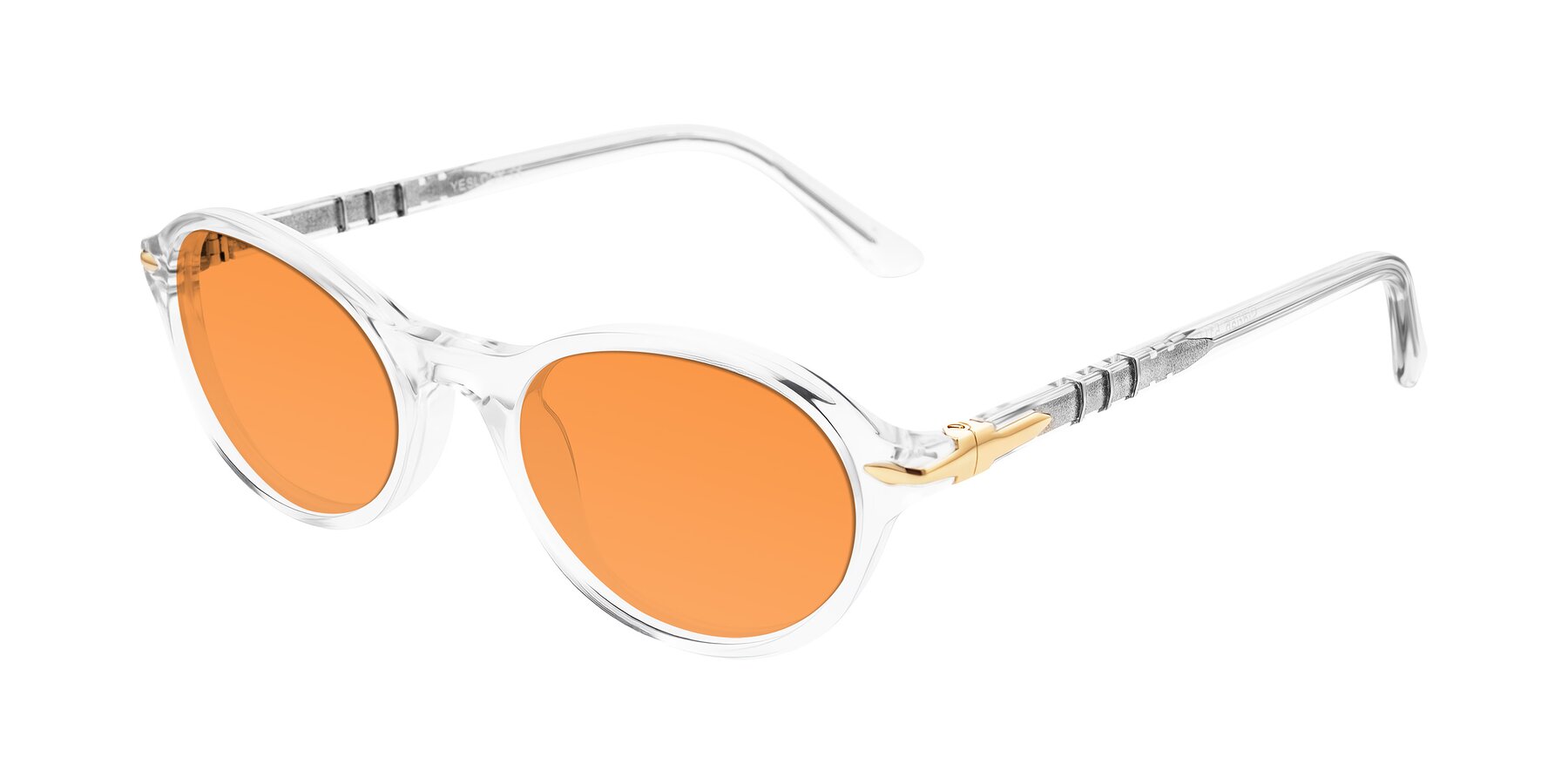 Angle of Sidriah in Clear with Orange Tinted Lenses