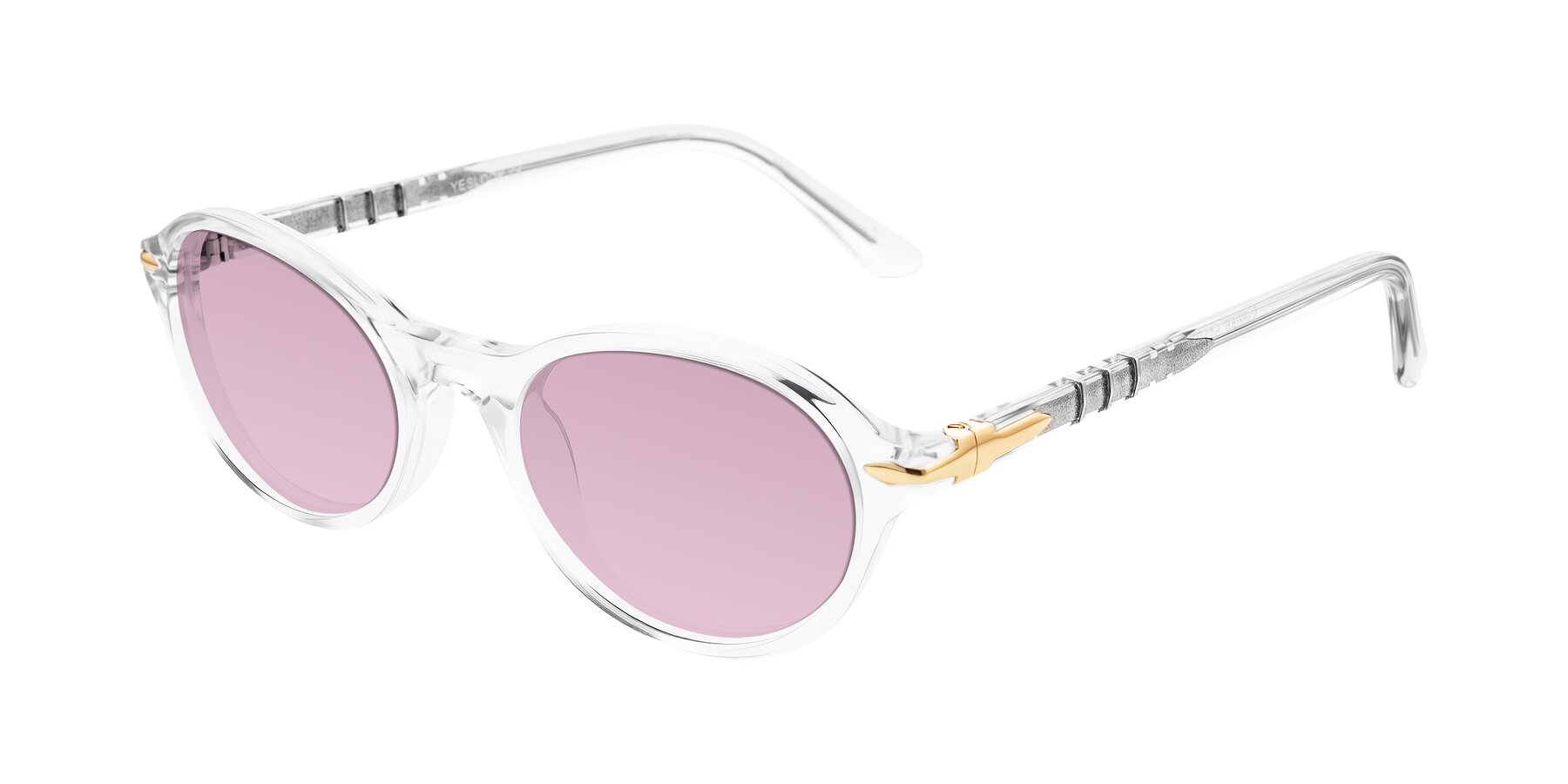 Angle of Sidriah in Clear with Light Wine Tinted Lenses