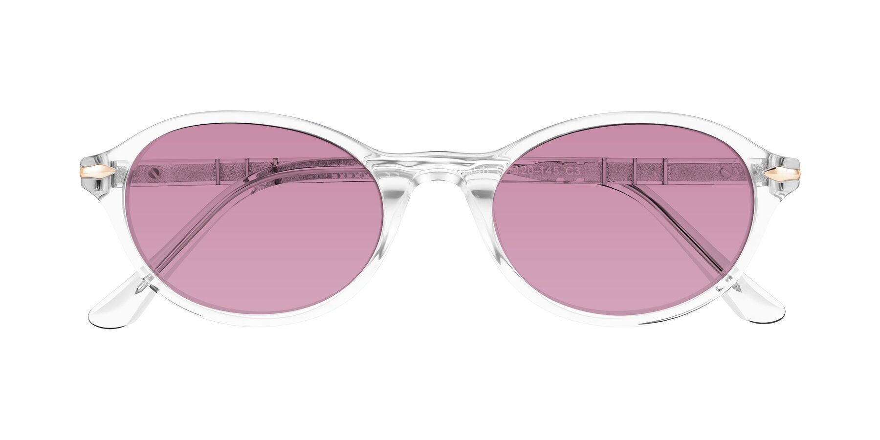 Folded Front of Sidriah in Clear with Medium Wine Tinted Lenses