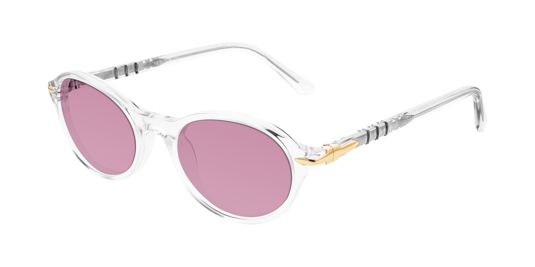 Angle of Sidriah in Clear with Medium Wine Tinted Lenses