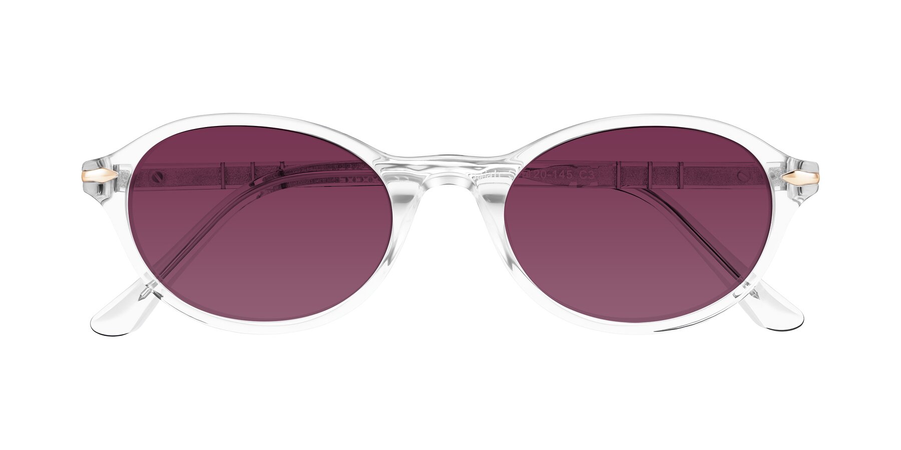 Folded Front of Sidriah in Clear with Wine Tinted Lenses
