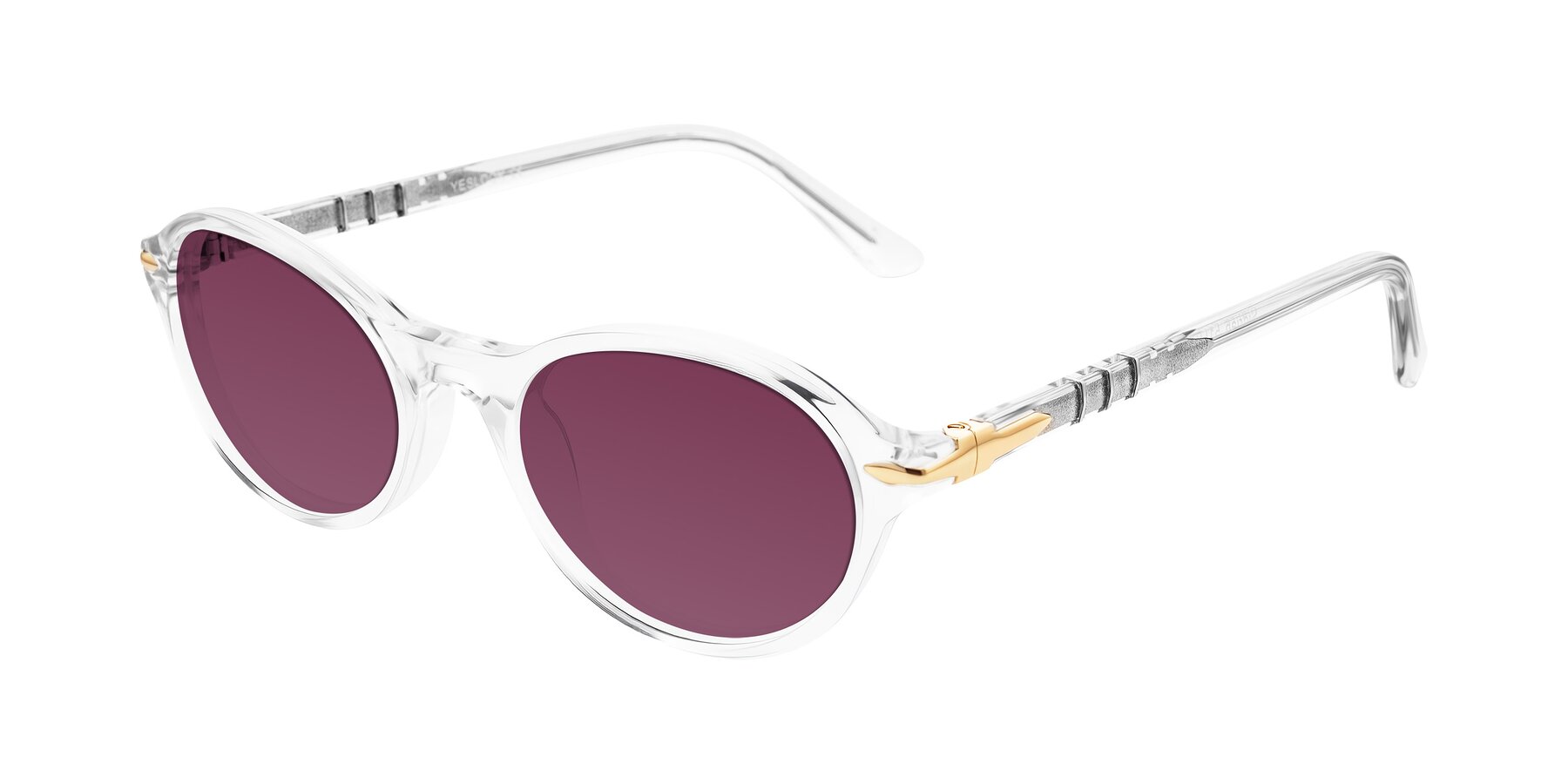 Angle of Sidriah in Clear with Wine Tinted Lenses