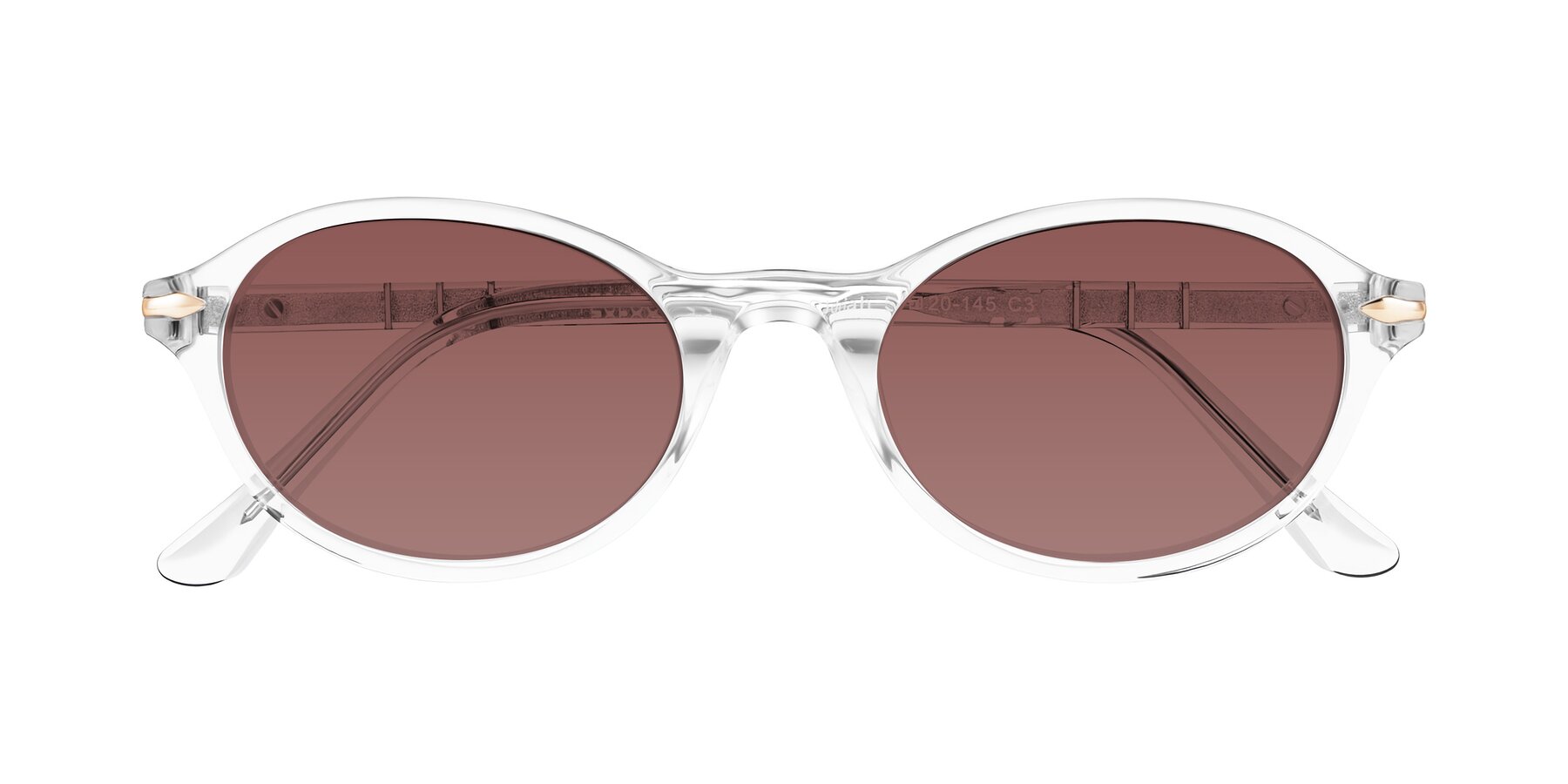Folded Front of Sidriah in Clear with Garnet Tinted Lenses