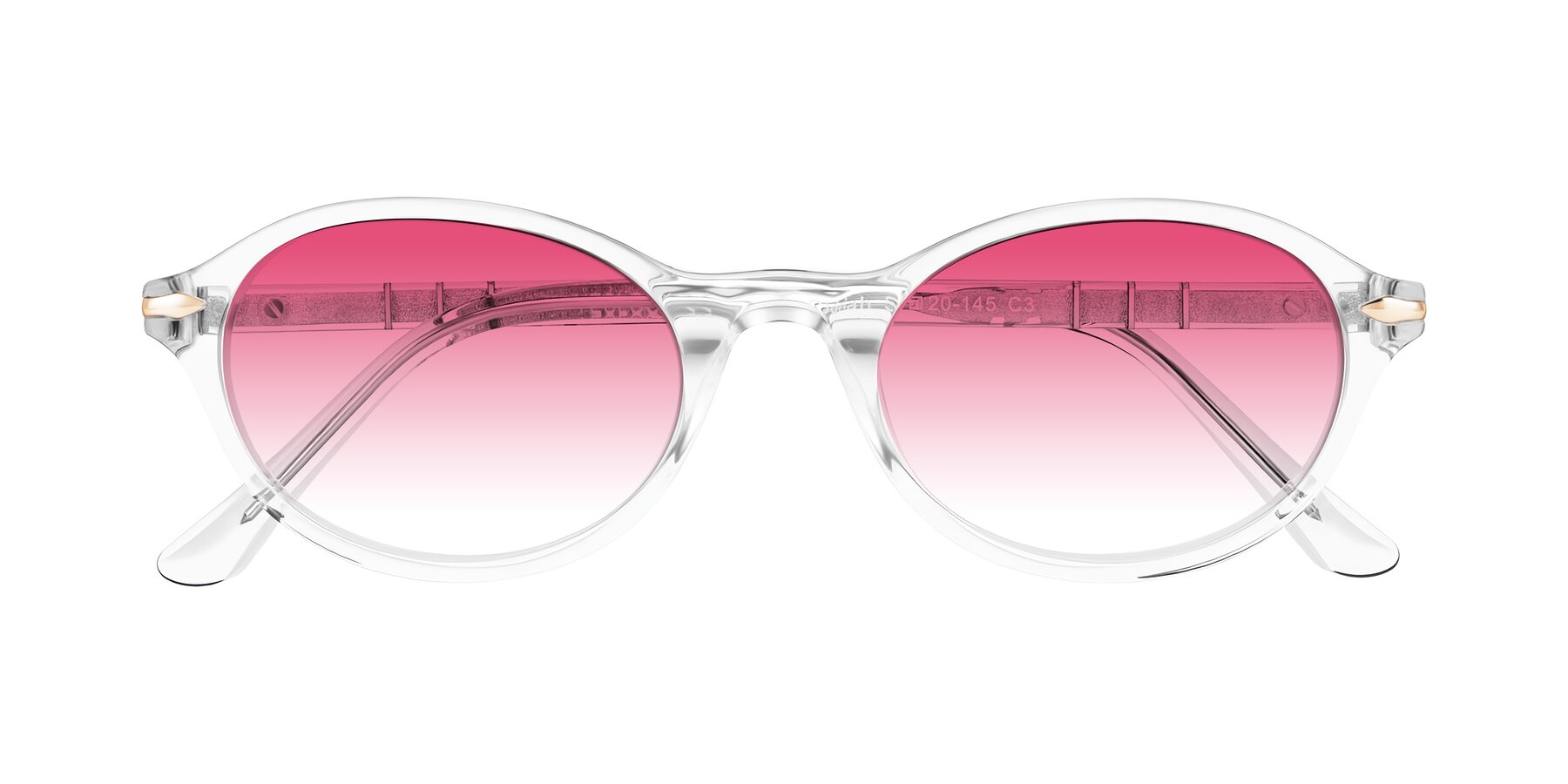 Folded Front of Sidriah in Clear with Pink Gradient Lenses