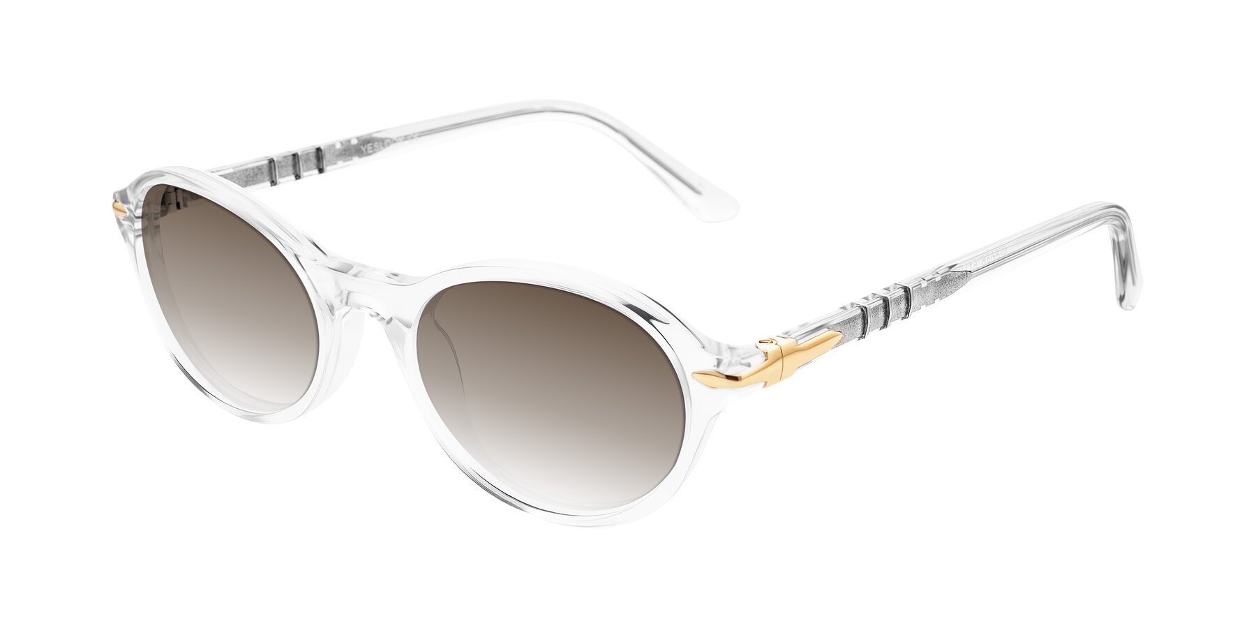 Angle of Sidriah in Clear with Brown Gradient Lenses
