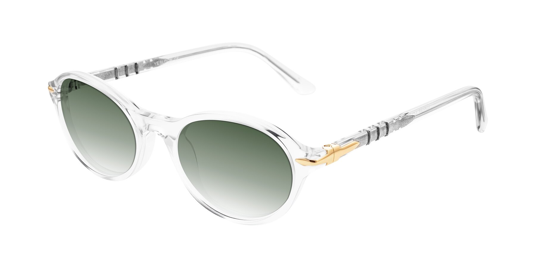 Angle of Sidriah in Clear with Green Gradient Lenses