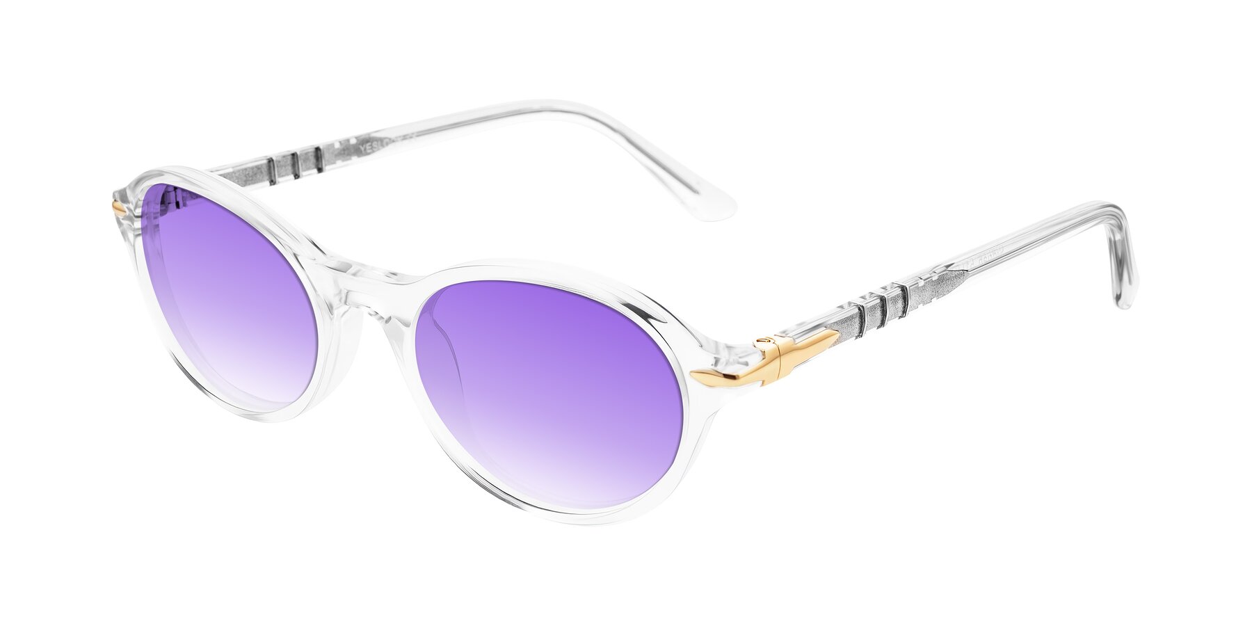 Angle of Sidriah in Clear with Purple Gradient Lenses