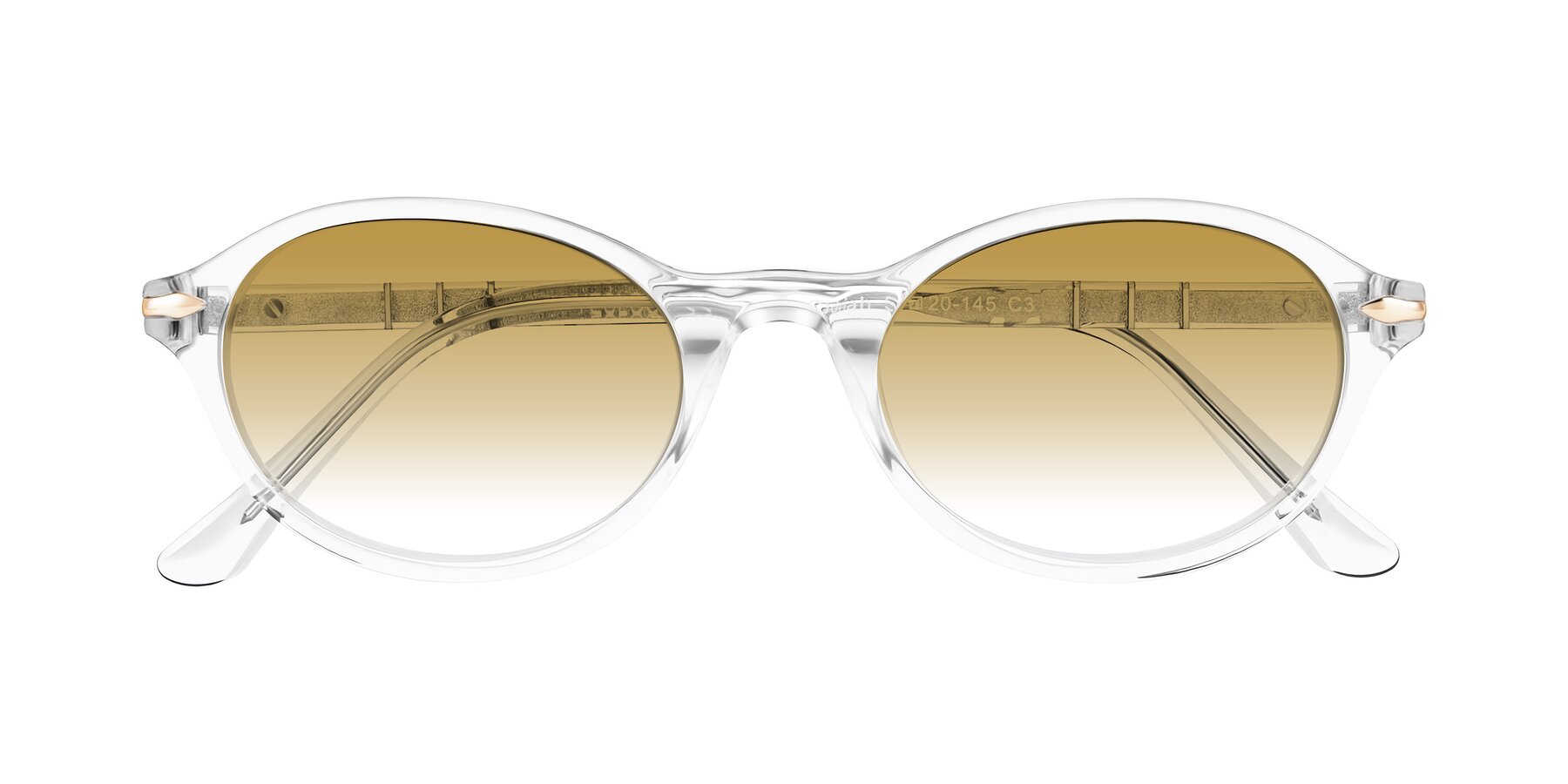 Folded Front of Sidriah in Clear with Champagne Gradient Lenses