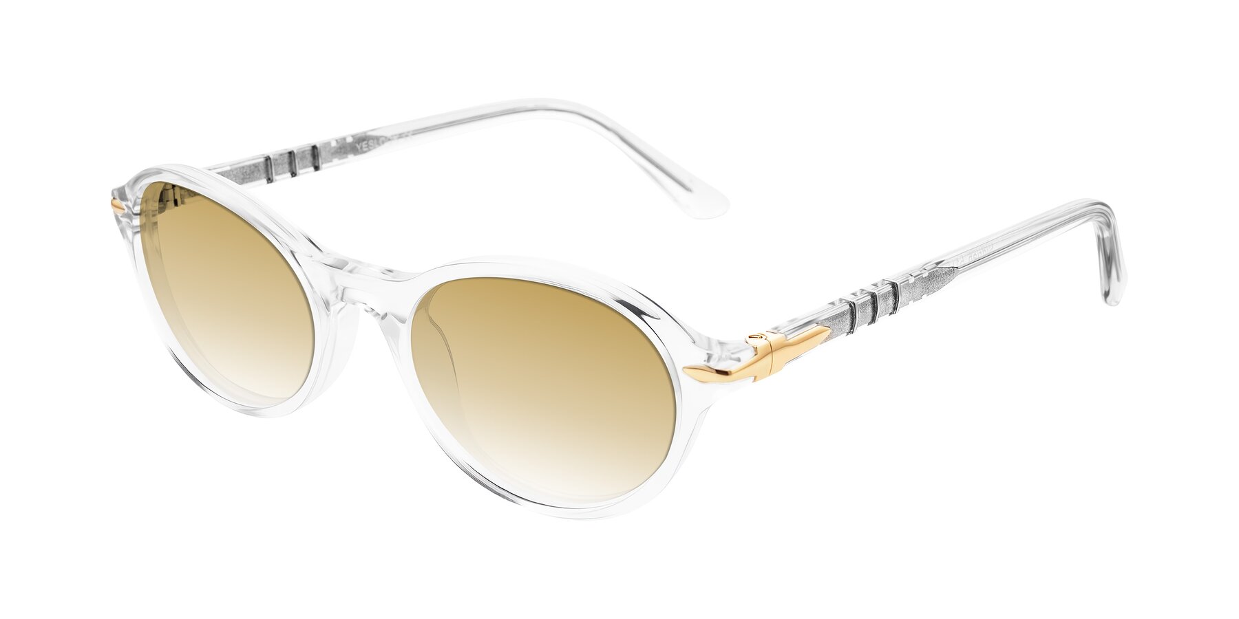 Angle of Sidriah in Clear with Champagne Gradient Lenses