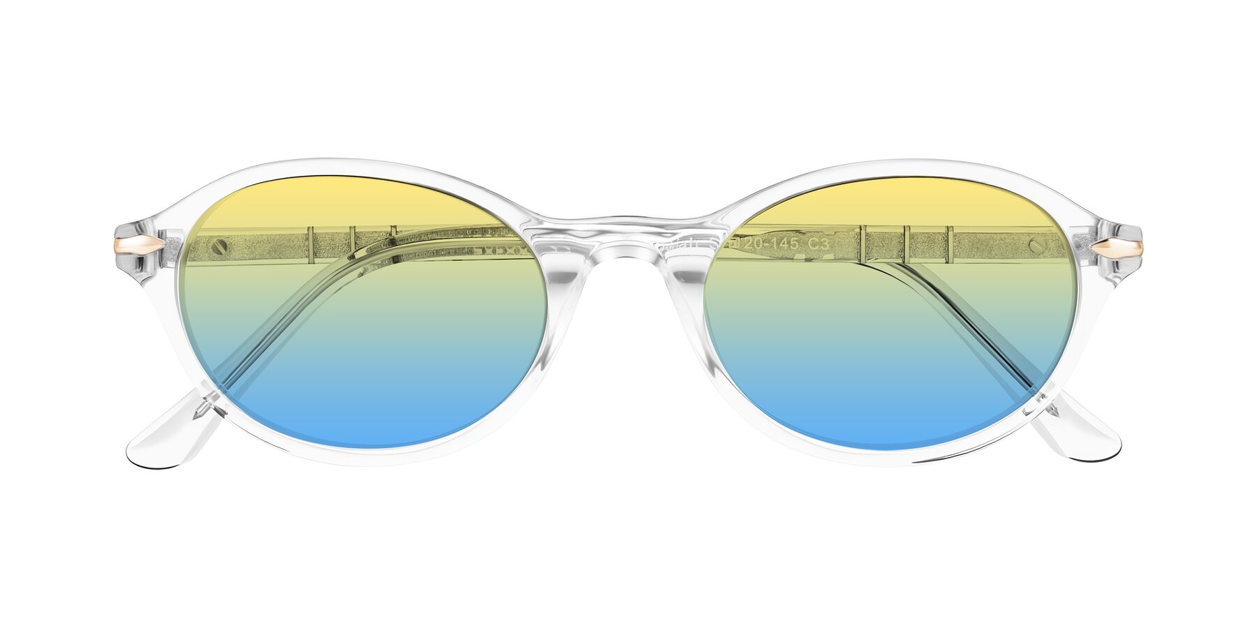 Folded Front of Sidriah in Clear with Yellow / Blue Gradient Lenses