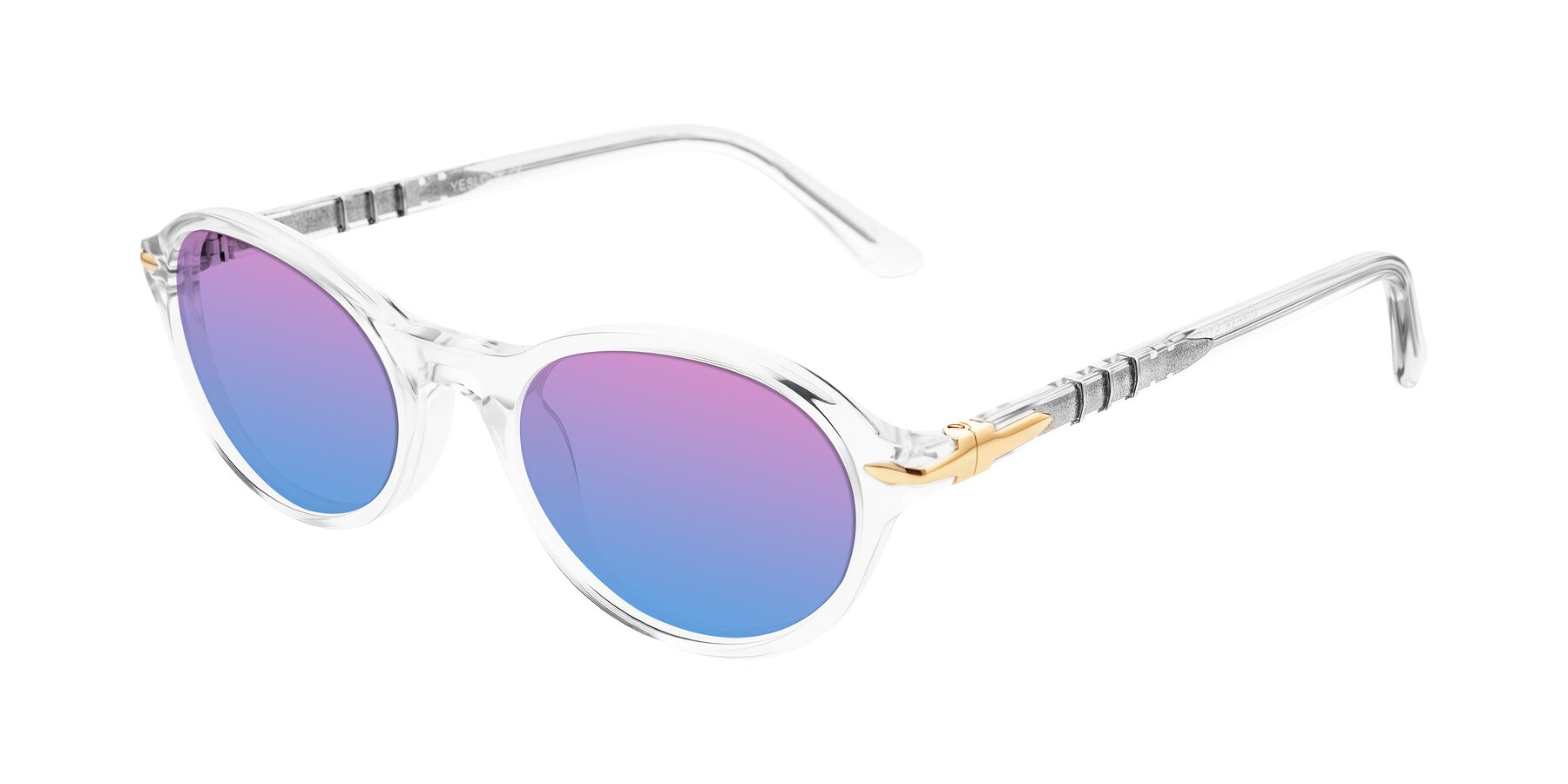 Angle of Sidriah in Clear with Pink / Blue Gradient Lenses