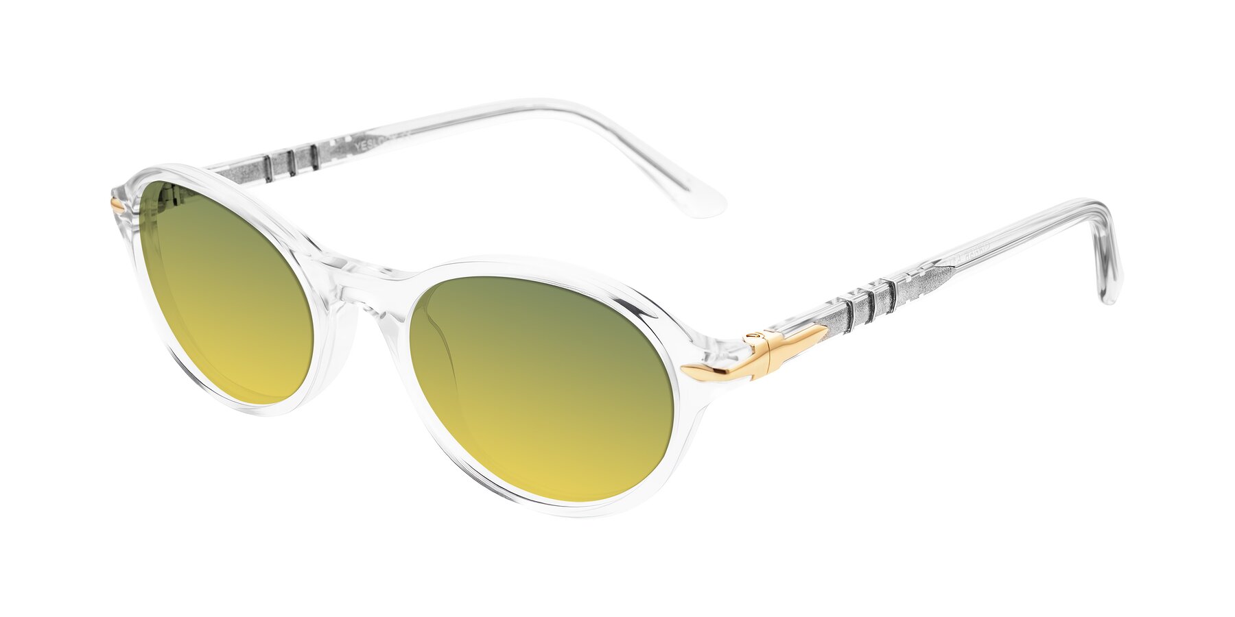 Angle of Sidriah in Clear with Green / Yellow Gradient Lenses