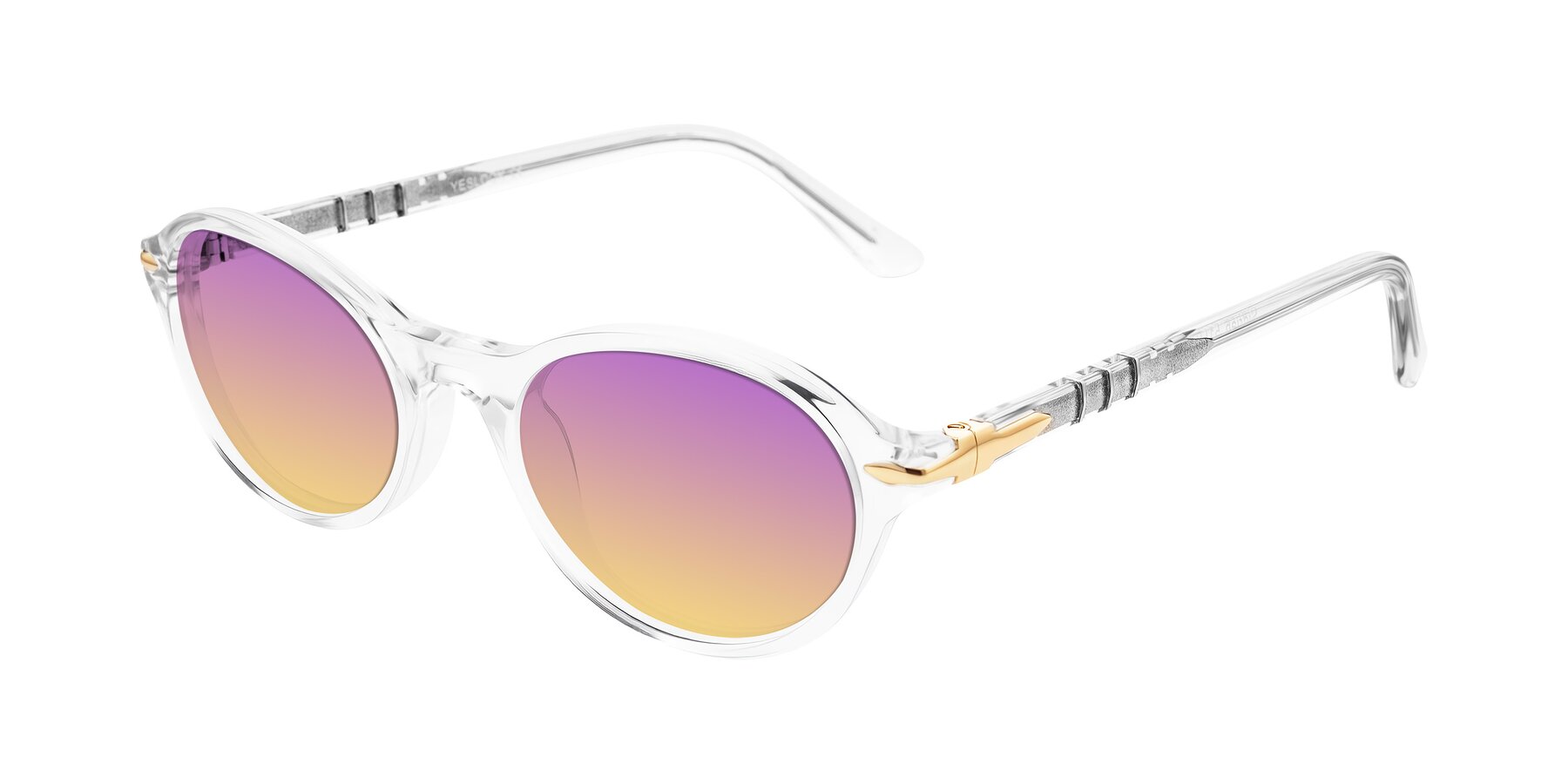 Angle of Sidriah in Clear with Purple / Yellow Gradient Lenses