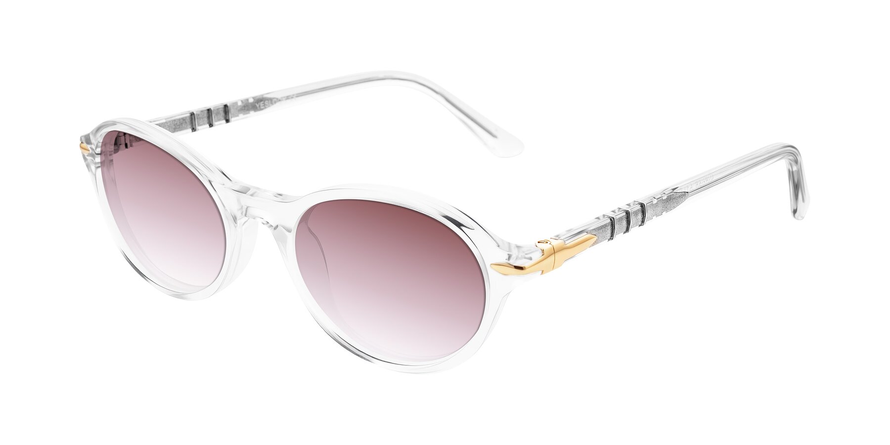 Angle of Sidriah in Clear with Garnet Gradient Lenses
