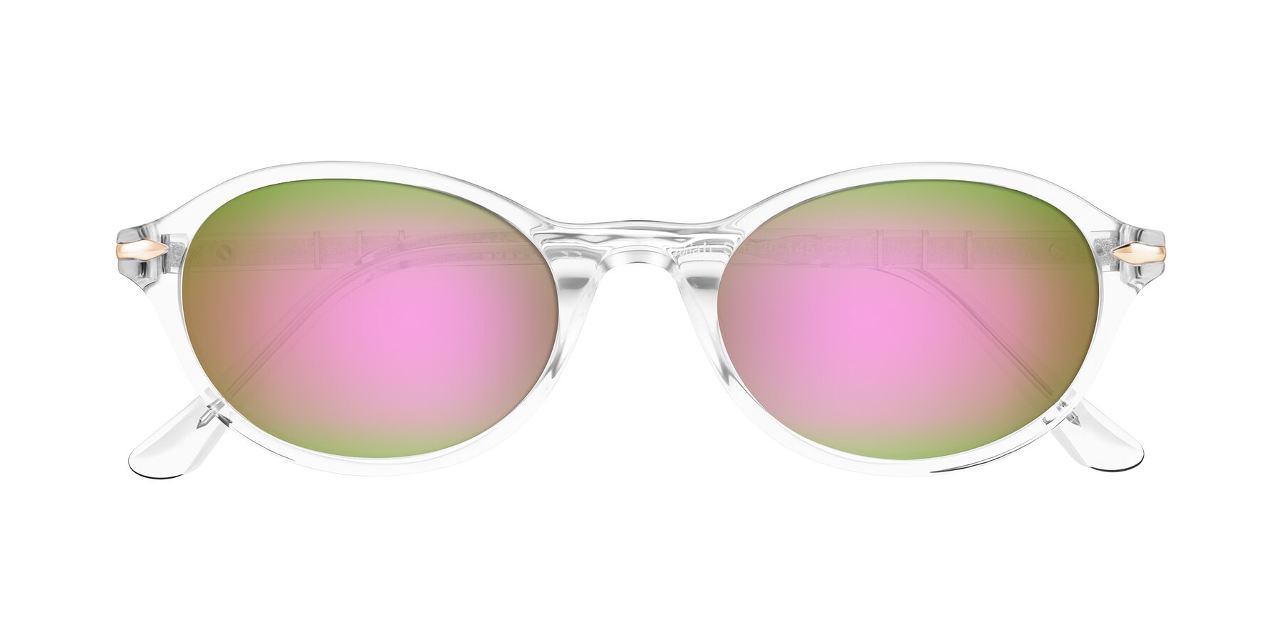 Folded Front of Sidriah in Clear with Pink Mirrored Lenses
