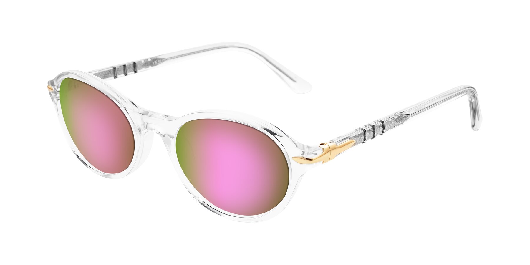 Angle of Sidriah in Clear with Pink Mirrored Lenses