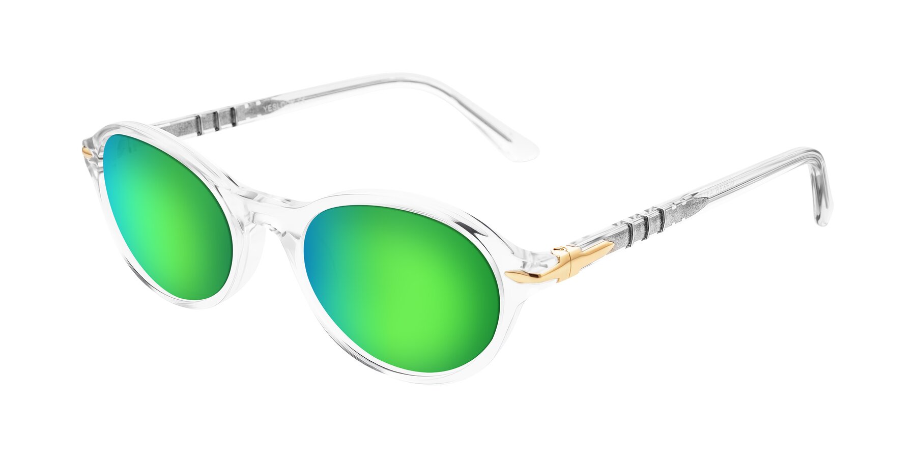 Angle of Sidriah in Clear with Green Mirrored Lenses