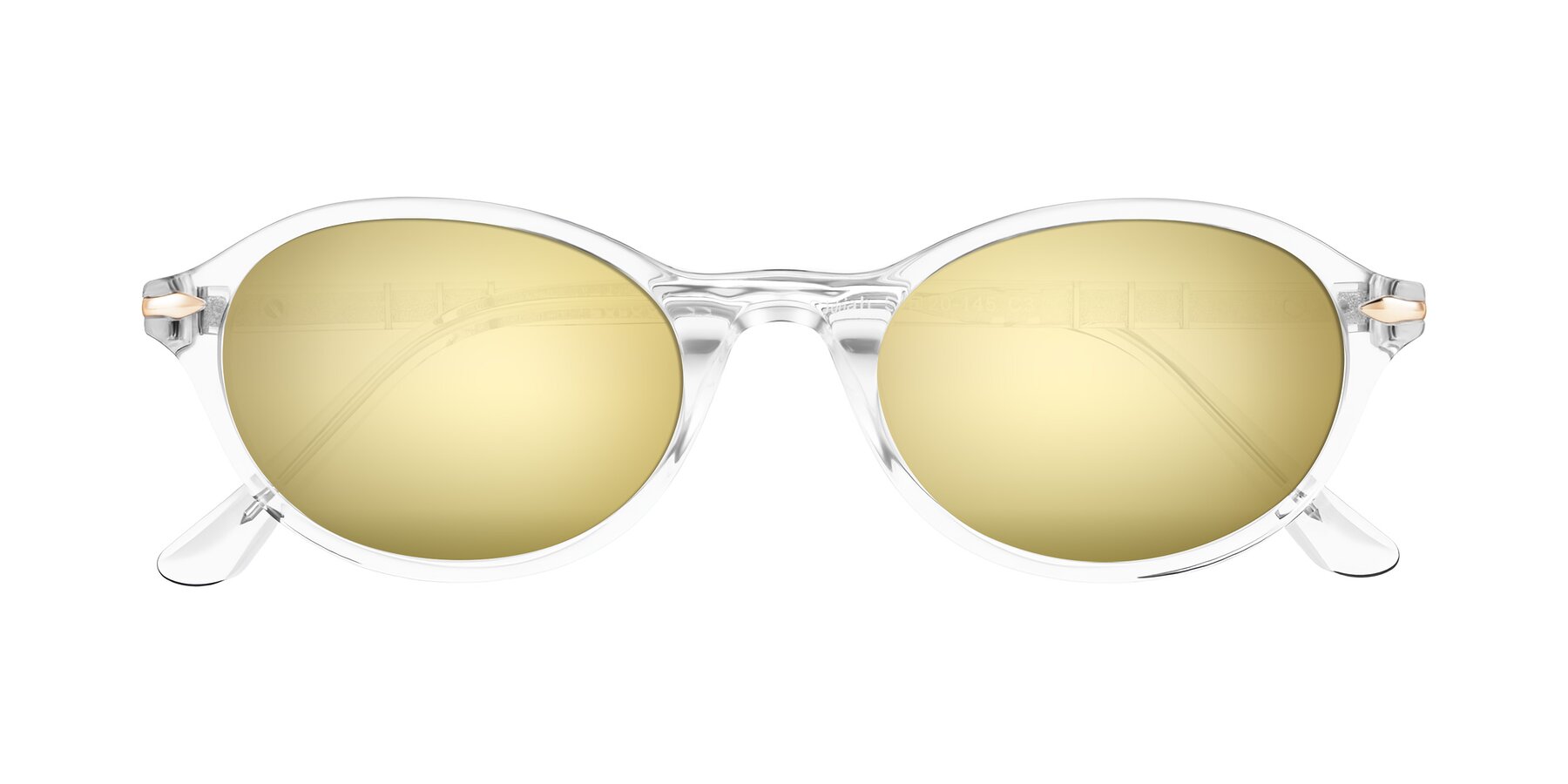 Folded Front of Sidriah in Clear with Gold Mirrored Lenses