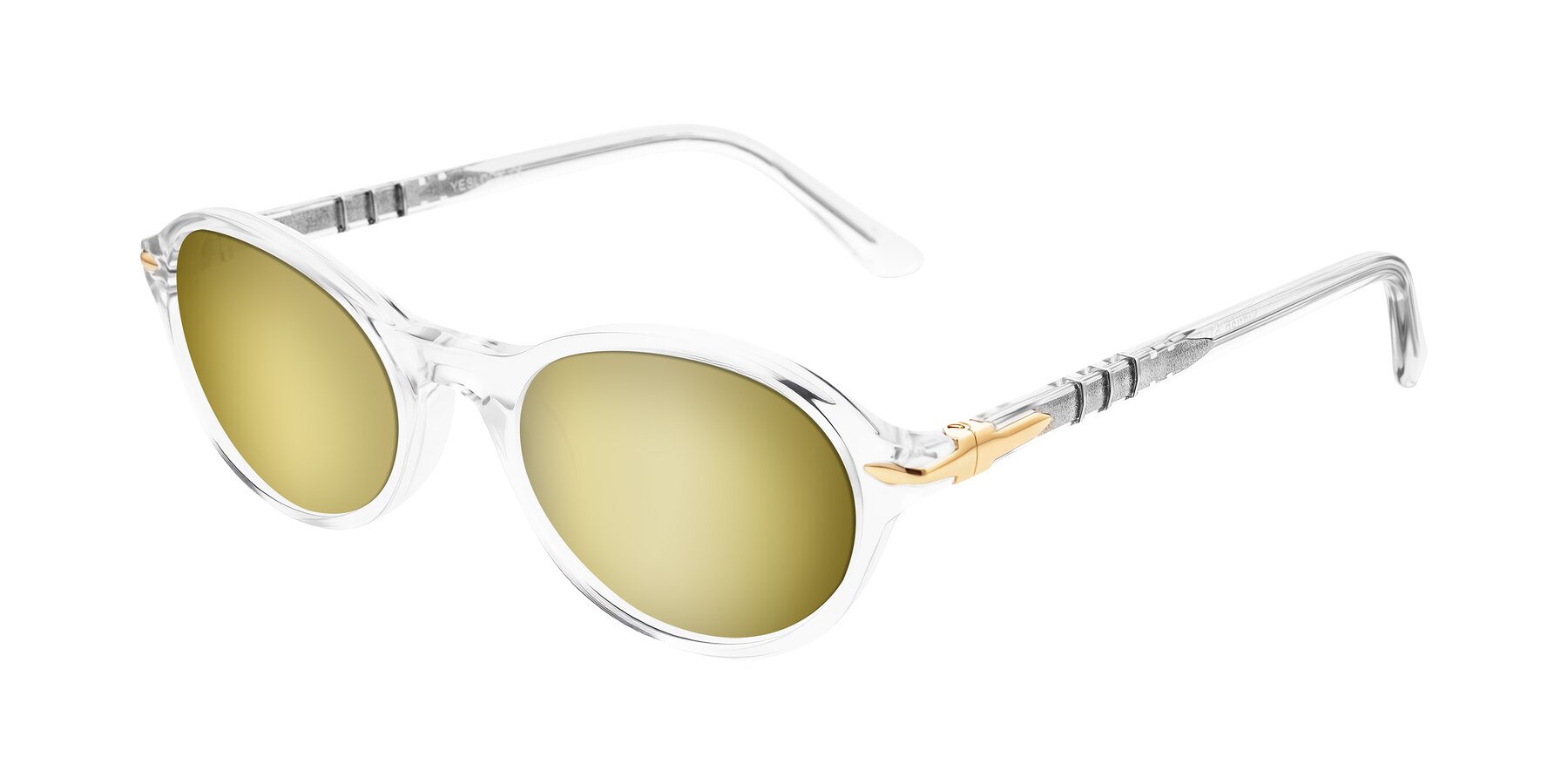 Angle of Sidriah in Clear with Gold Mirrored Lenses