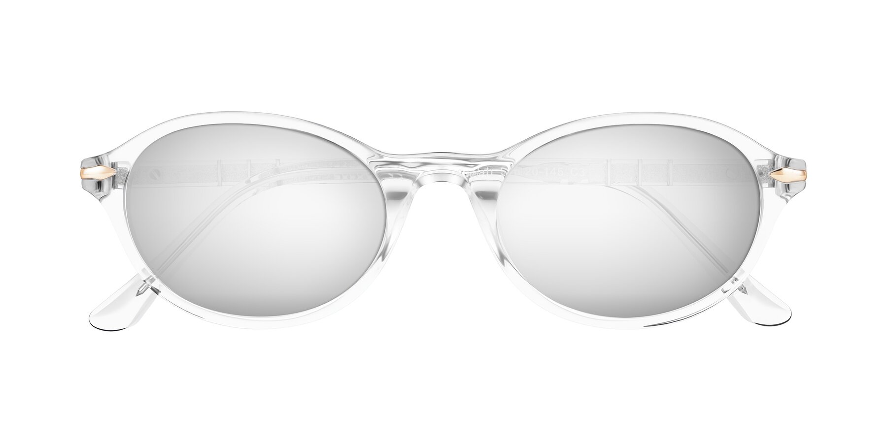 Folded Front of Sidriah in Clear with Silver Mirrored Lenses