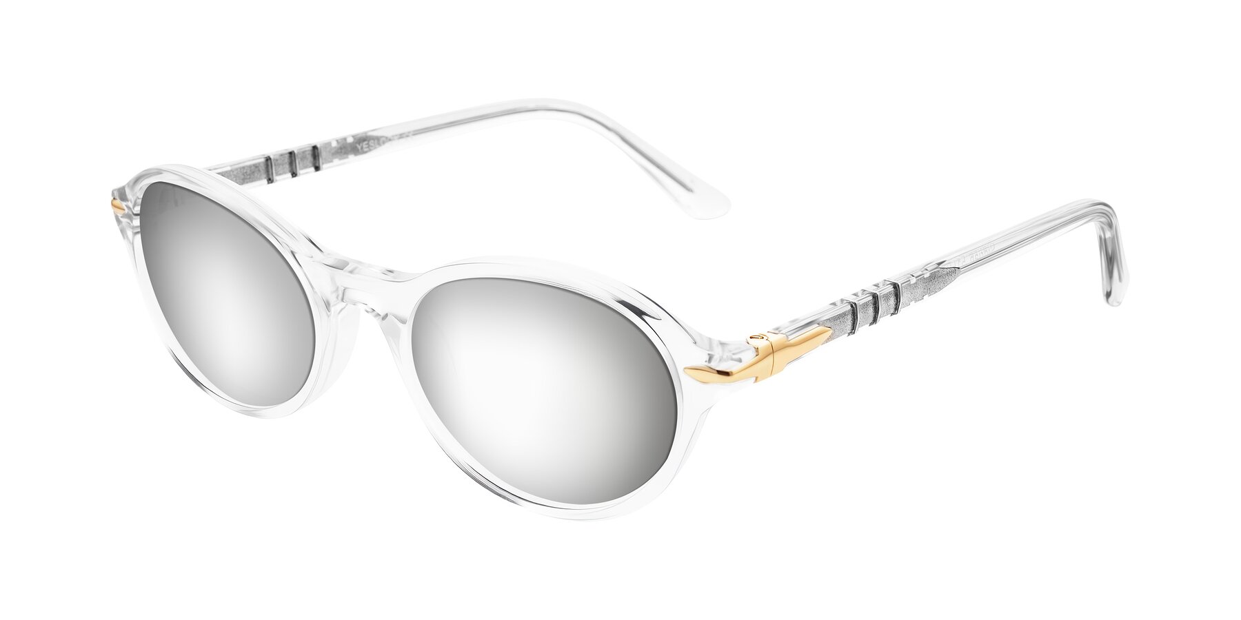 Angle of Sidriah in Clear with Silver Mirrored Lenses