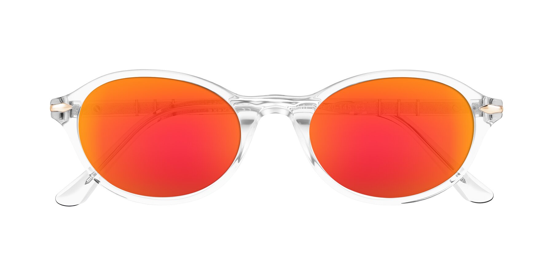 Folded Front of Sidriah in Clear with Red Gold Mirrored Lenses