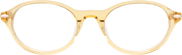 Transparent Amber Retro-Vintage Acetate Oval Eyeglasses - Sidriah