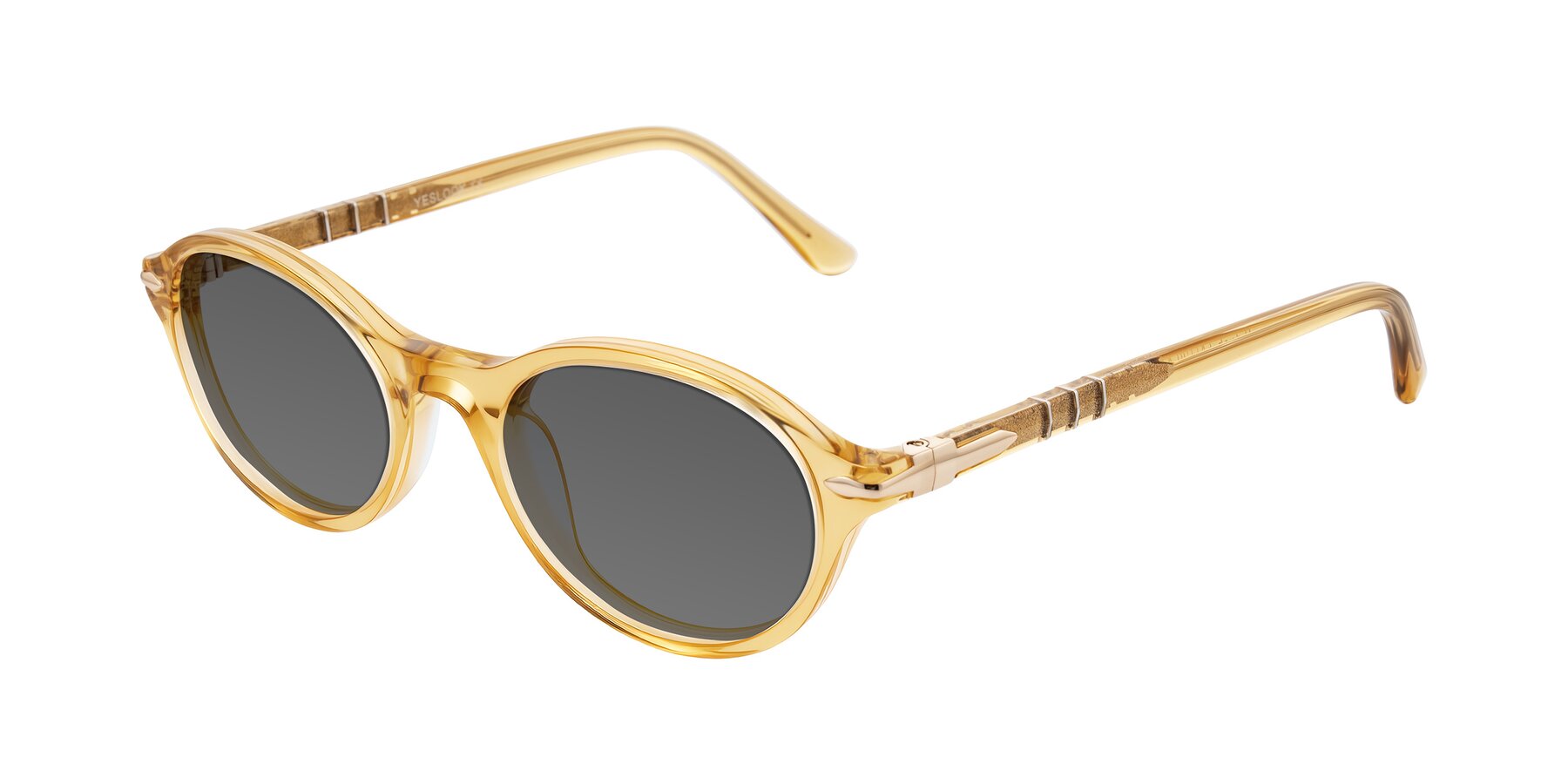 Angle of Sidriah in Transparent Amber with Medium Gray Tinted Lenses