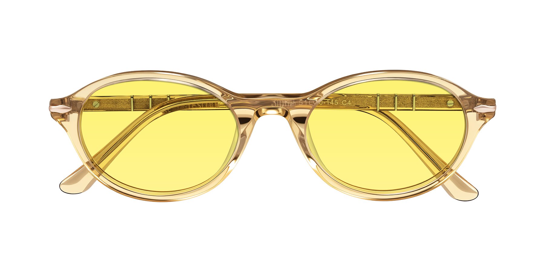 Folded Front of Sidriah in Transparent Amber with Medium Yellow Tinted Lenses