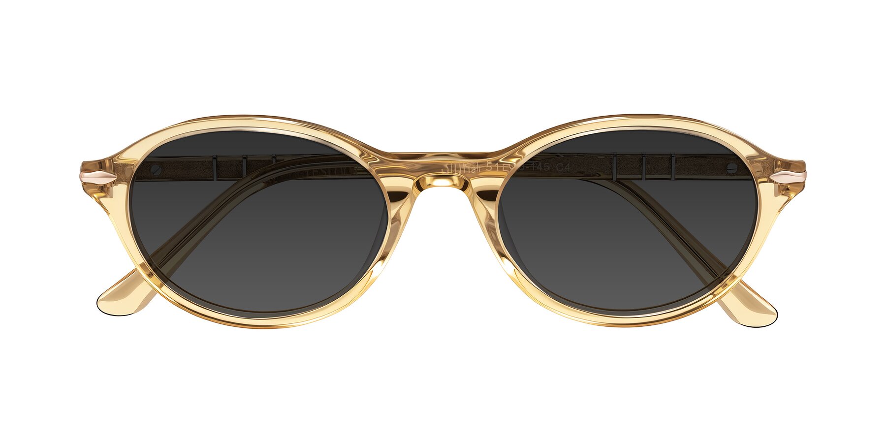 Folded Front of Sidriah in Transparent Amber with Gray Tinted Lenses