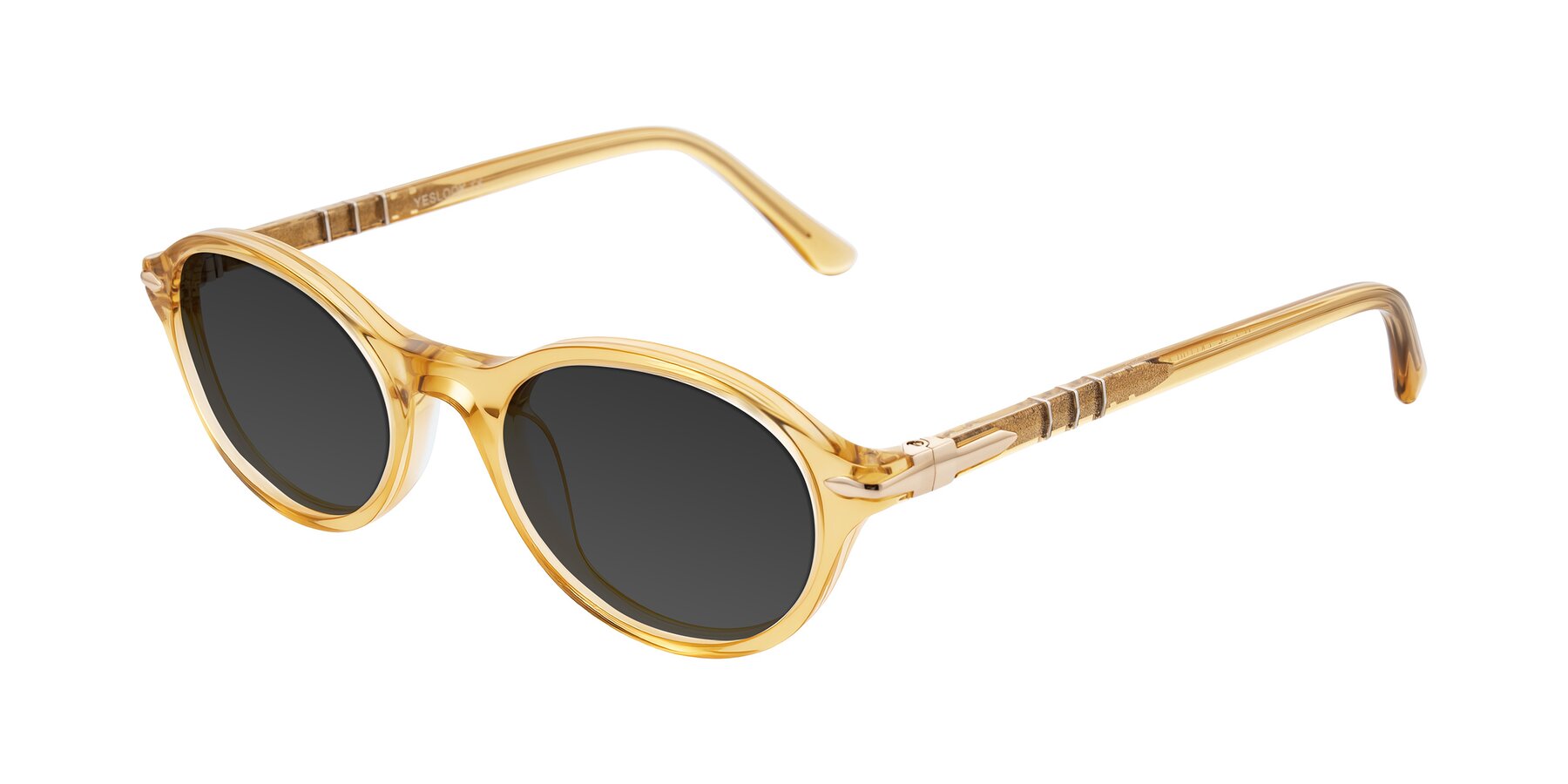 Angle of Sidriah in Transparent Amber with Gray Tinted Lenses