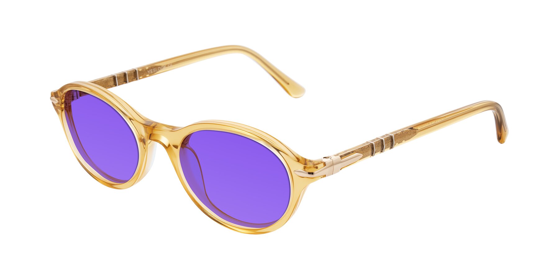 Angle of Sidriah in Transparent Amber with Purple Tinted Lenses