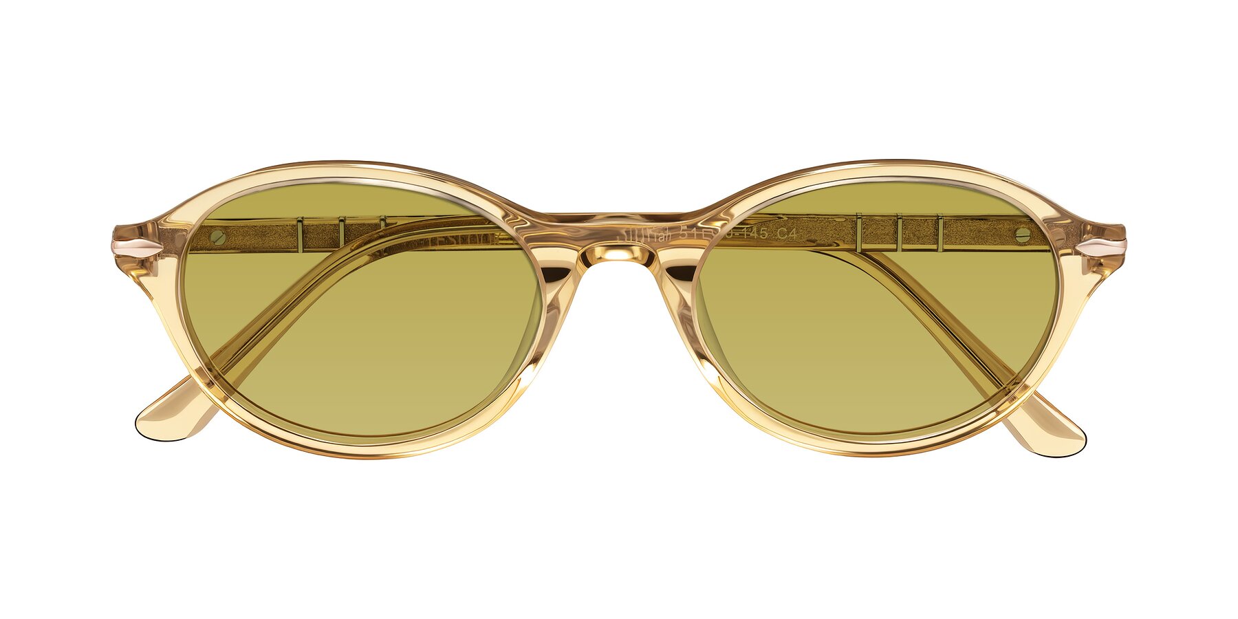 Folded Front of Sidriah in Transparent Amber with Champagne Tinted Lenses