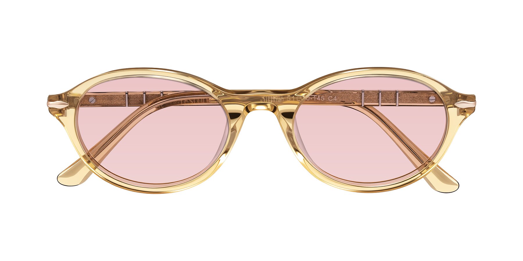 Folded Front of Sidriah in Transparent Amber with Light Garnet Tinted Lenses