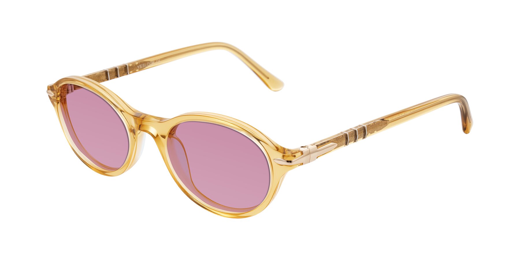 Angle of Sidriah in Transparent Amber with Medium Wine Tinted Lenses
