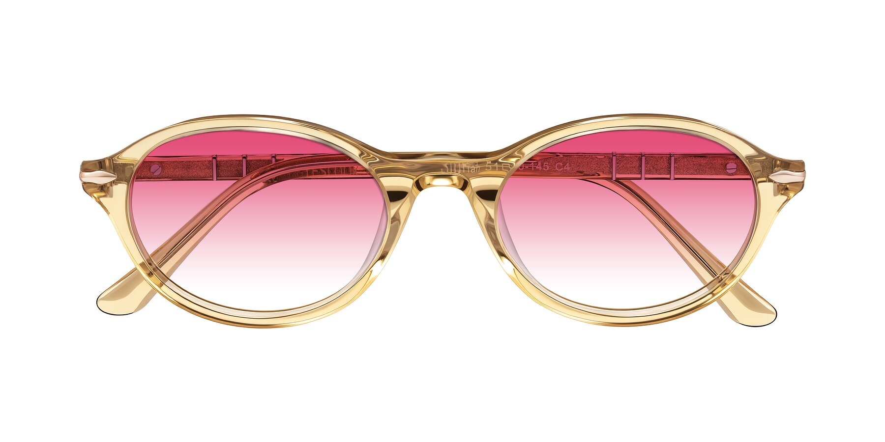 Folded Front of Sidriah in Transparent Amber with Pink Gradient Lenses