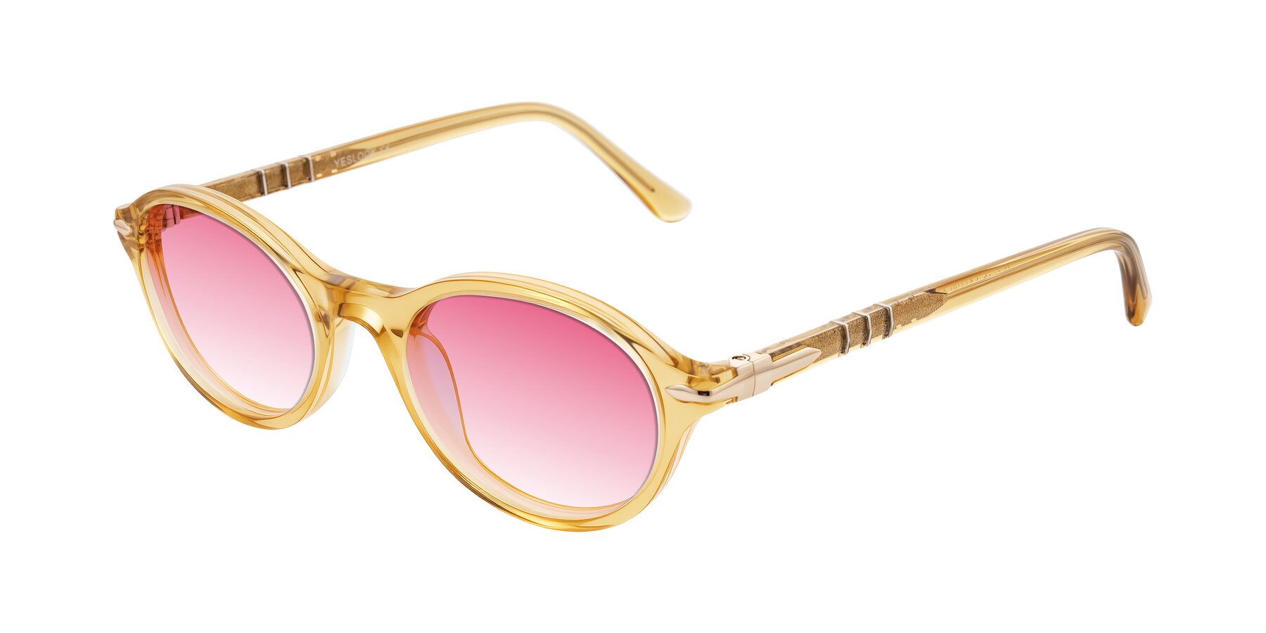 Angle of Sidriah in Transparent Amber with Pink Gradient Lenses