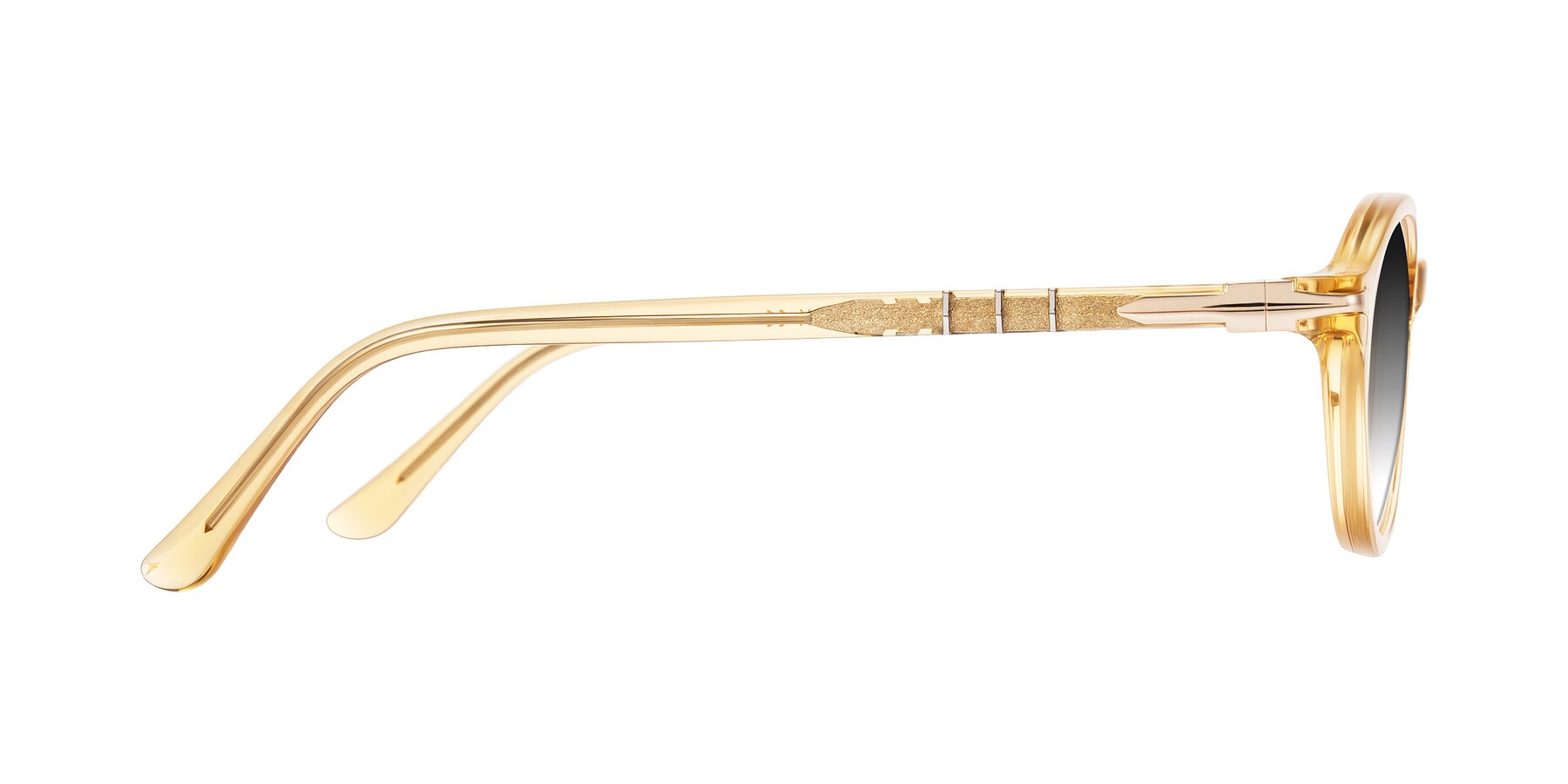 Side of Sidriah in Transparent Amber with Gray Gradient Lenses