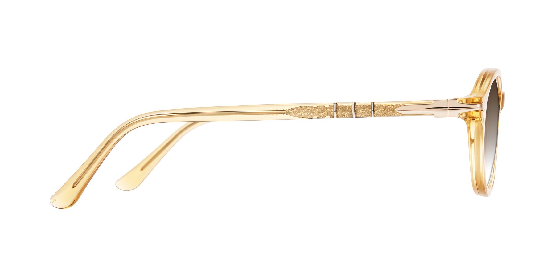 Side of Sidriah in Transparent Amber with Brown Gradient Lenses