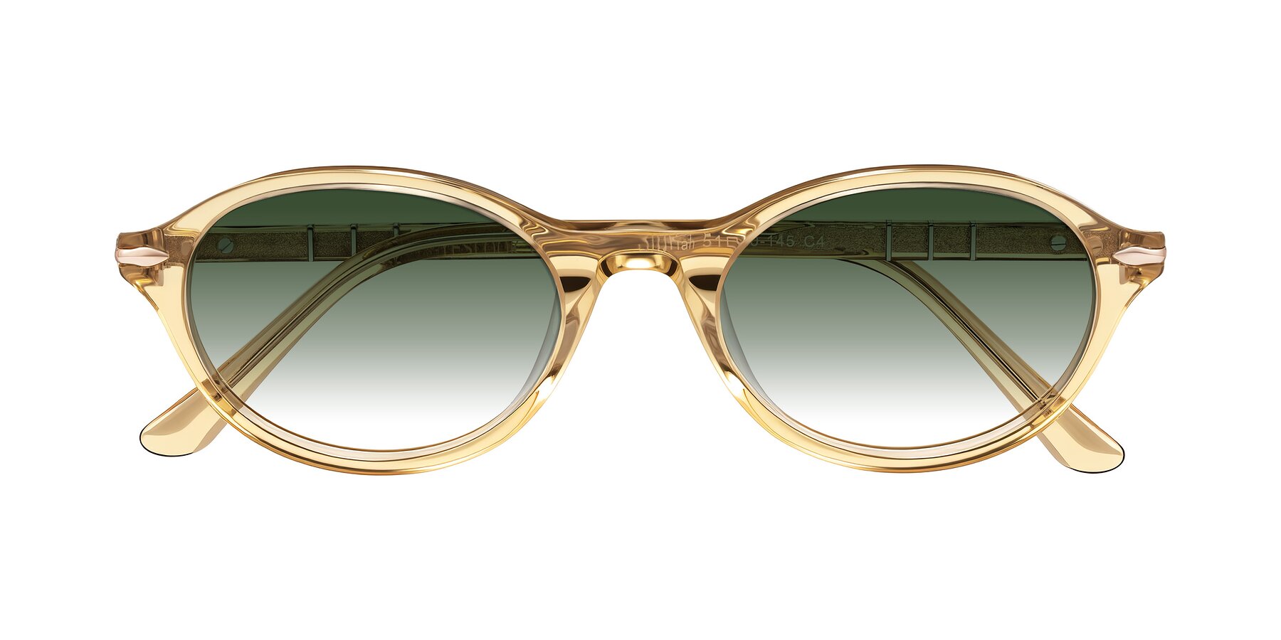 Folded Front of Sidriah in Transparent Amber with Green Gradient Lenses