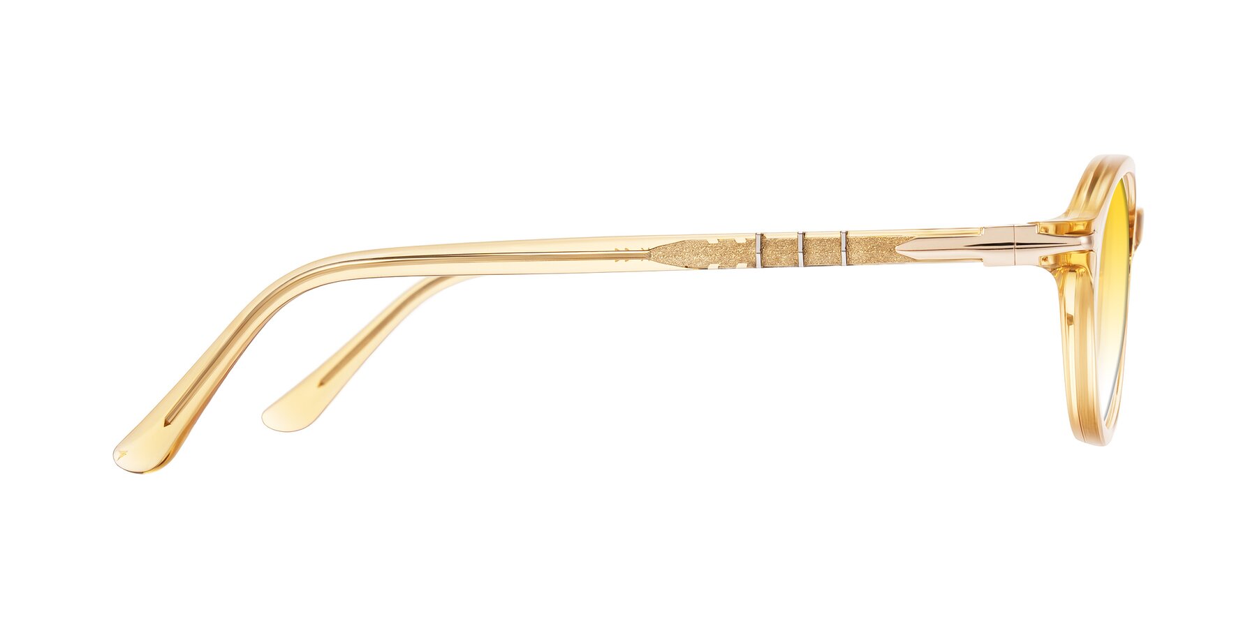 Side of Sidriah in Transparent Amber with Yellow Gradient Lenses